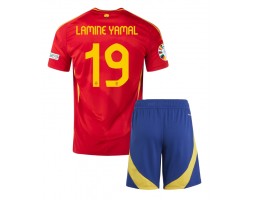 Spanien Lamine Yamal #19 Hjemmebanesæt Børn EM 2024 Kort ærmer (+ korte bukser)